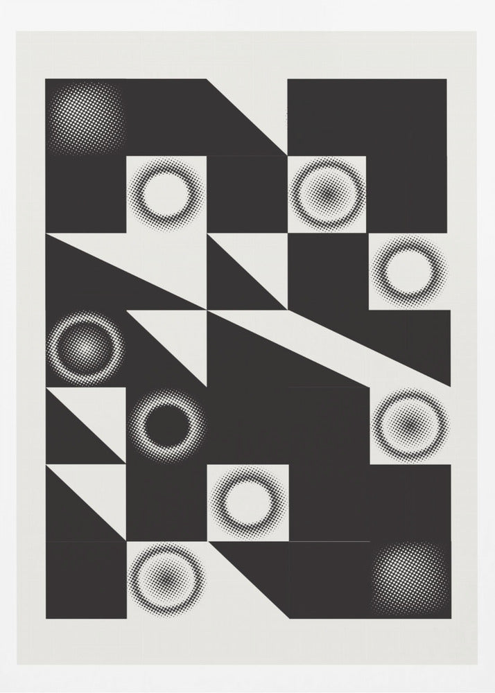 Kvadrater och trianglar i svart | Poster