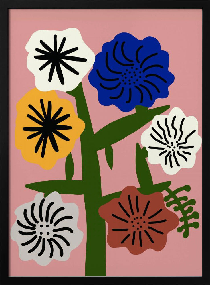 Stilisierte Blumen mit kräftigen Farben | Poster