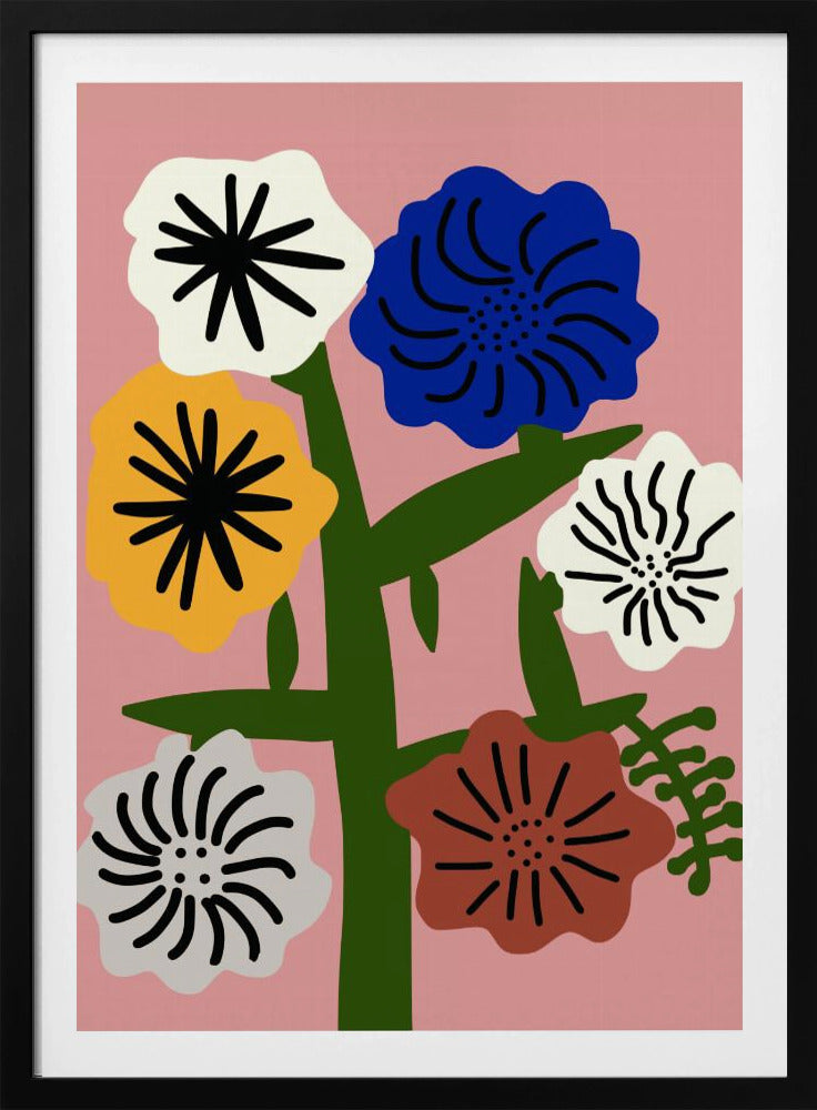 Stilisierte Blumen mit kräftigen Farben | Poster