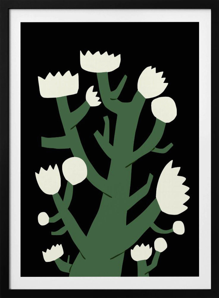 Nattlig vit blomma | Poster