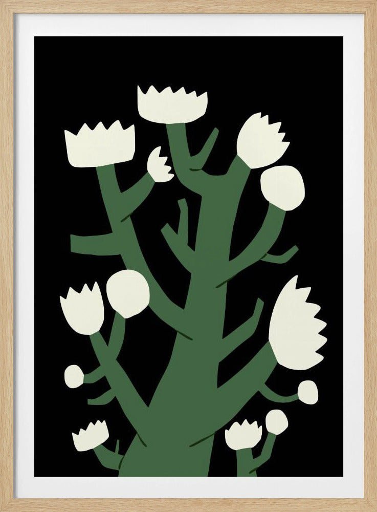 Nattlig vit blomma | Poster