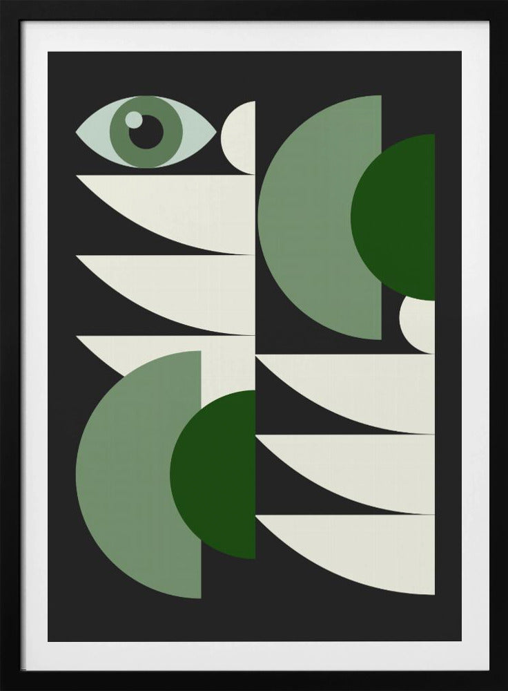 Geometriskt grönt i mitten av århundradet | Poster