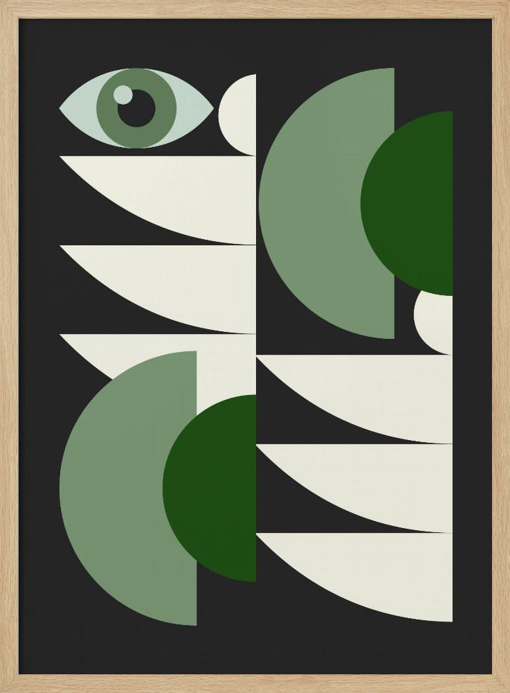 Geometriskt grönt i mitten av århundradet | Poster