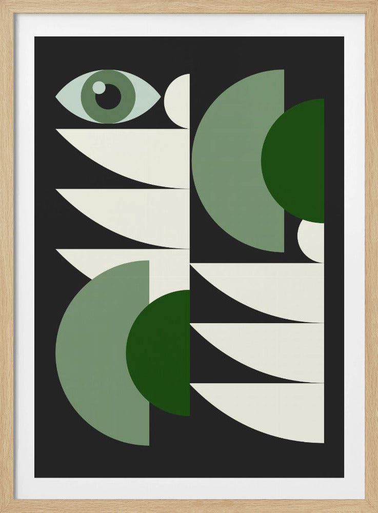 Geometriskt grönt i mitten av århundradet | Poster