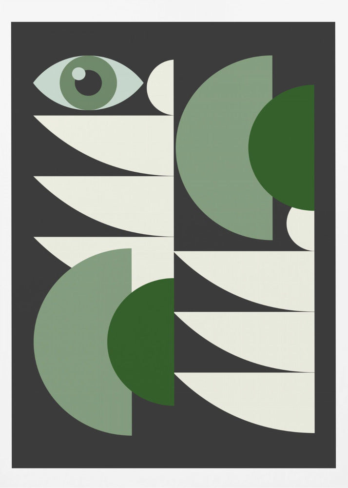Geometriskt grönt i mitten av århundradet | Poster