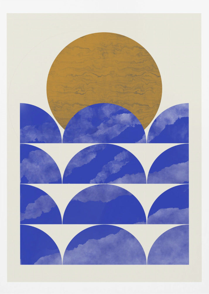 Geometrisk solnedgångskomposition | Poster