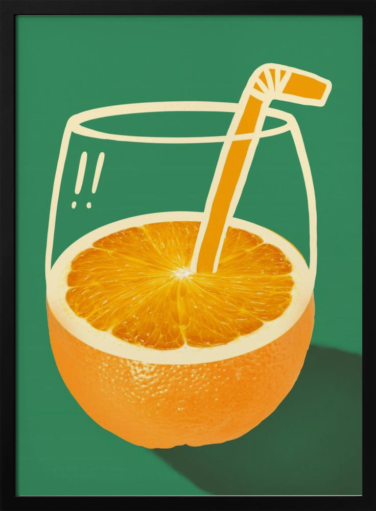 Livfull orange, skickligt illustrerad | Poster