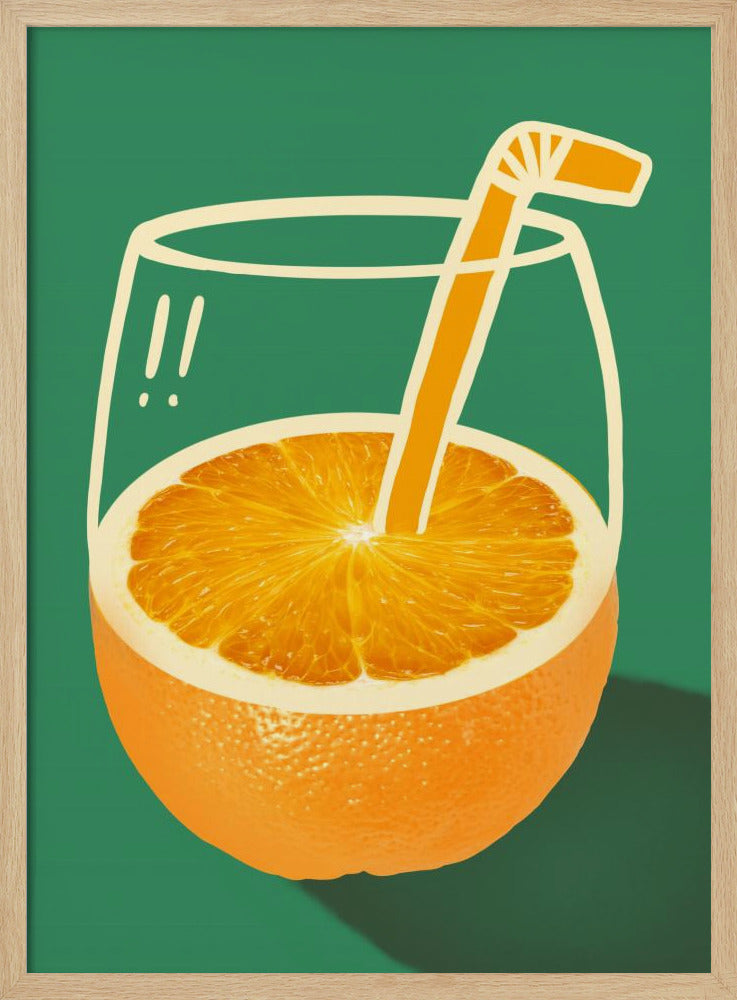 Livfull orange, skickligt illustrerad | Poster