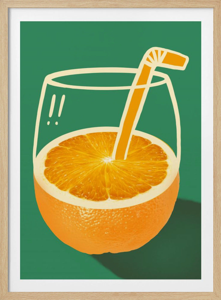 Livfull orange, skickligt illustrerad | Poster