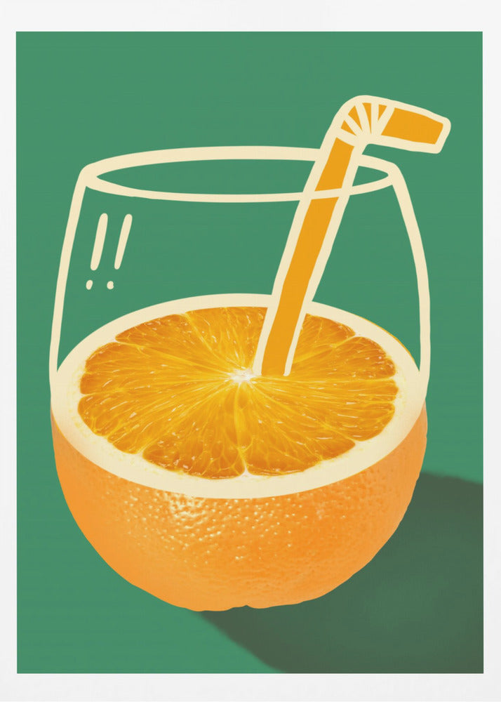 Livfull orange, skickligt illustrerad | Poster