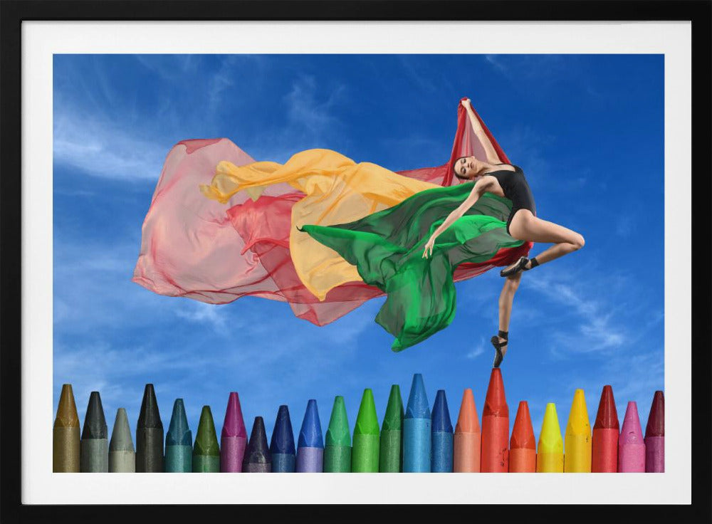 The pose of colorful ballerina | Poster