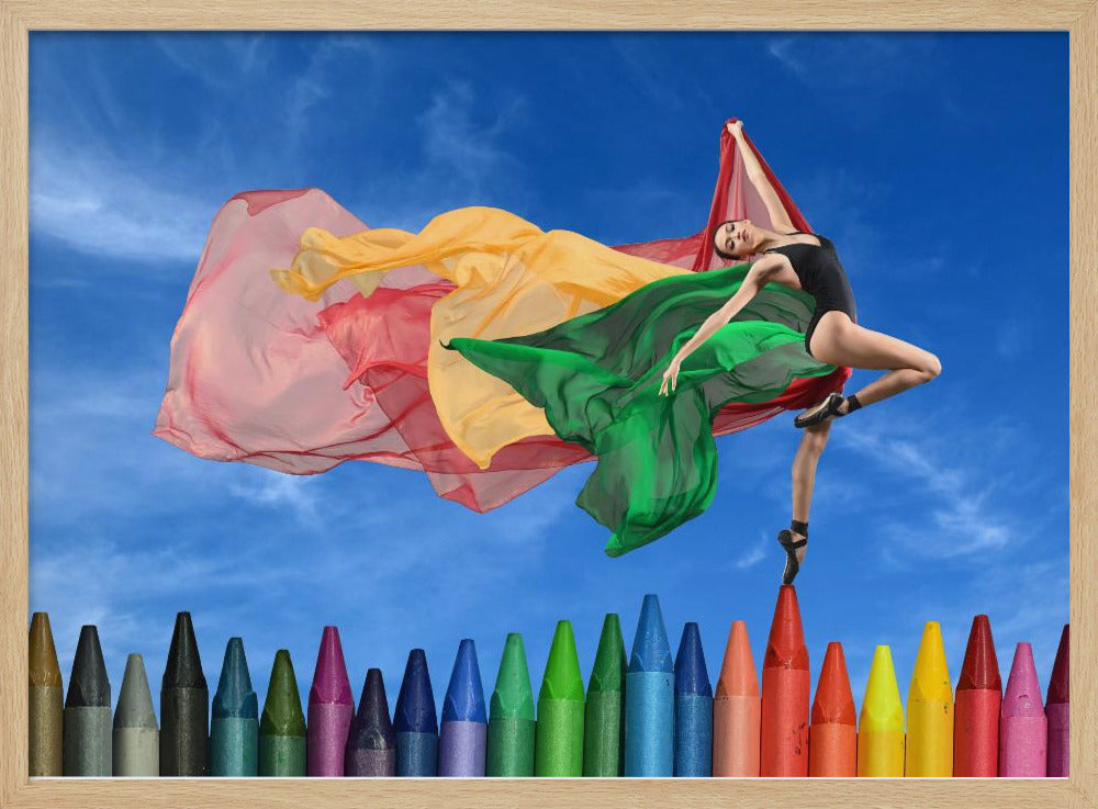 The pose of colorful ballerina | Poster
