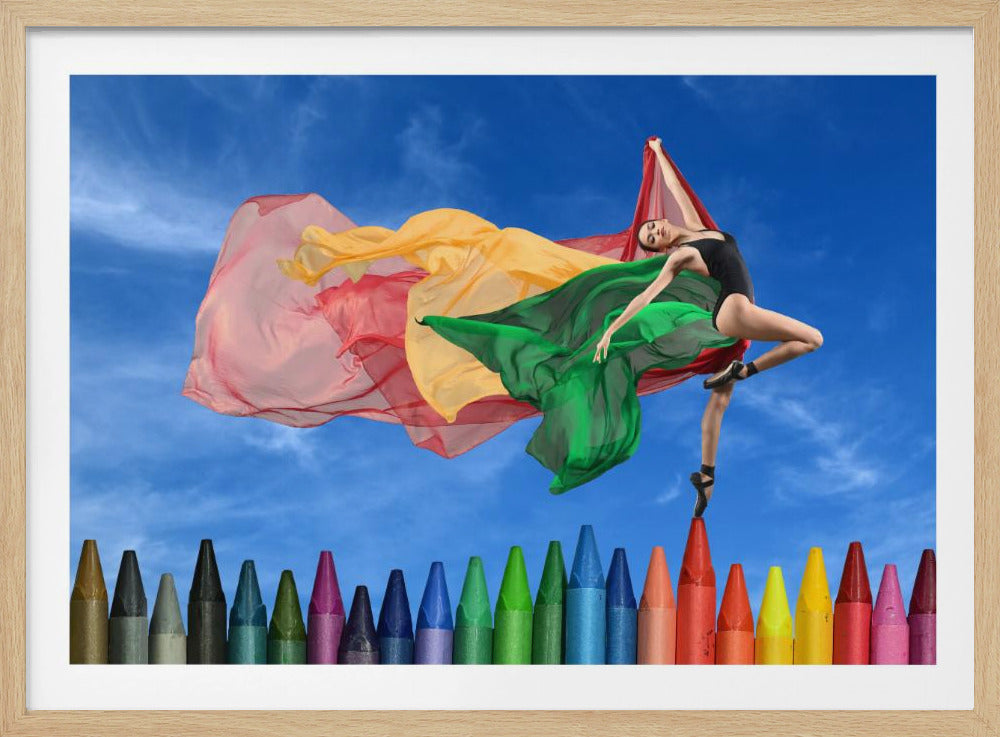 The pose of colorful ballerina | Poster