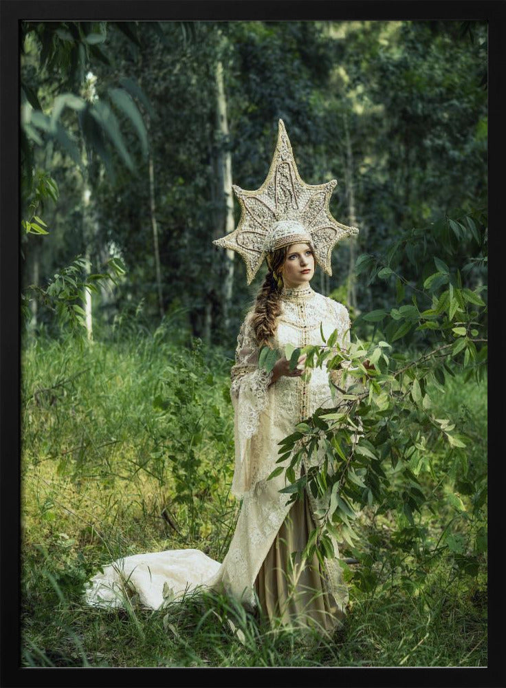 Young lady in forest | Poster