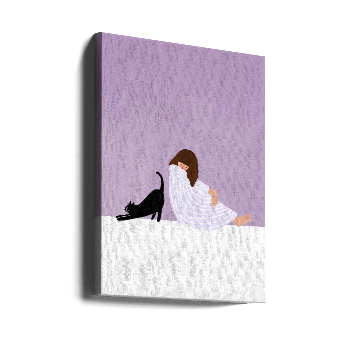 Flicka och katt | Canvas