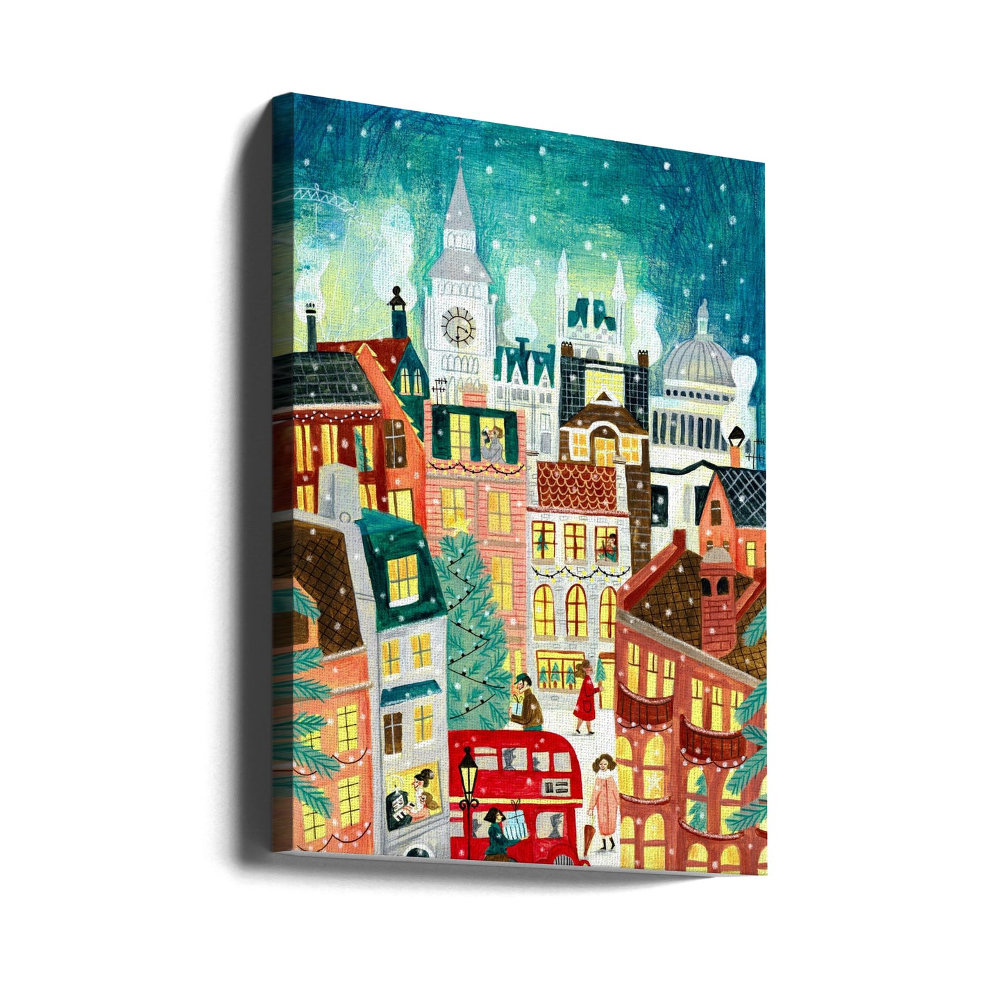 Jul i London i snön | Canvastavla