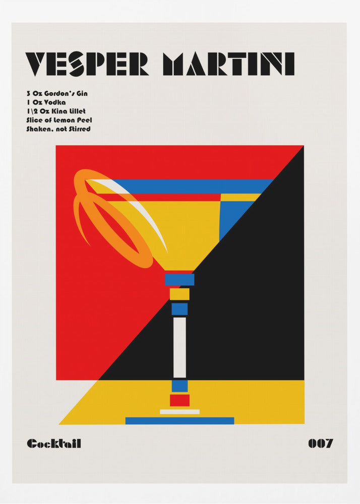Vesper Martini Bauhaus Cocktail | Poster