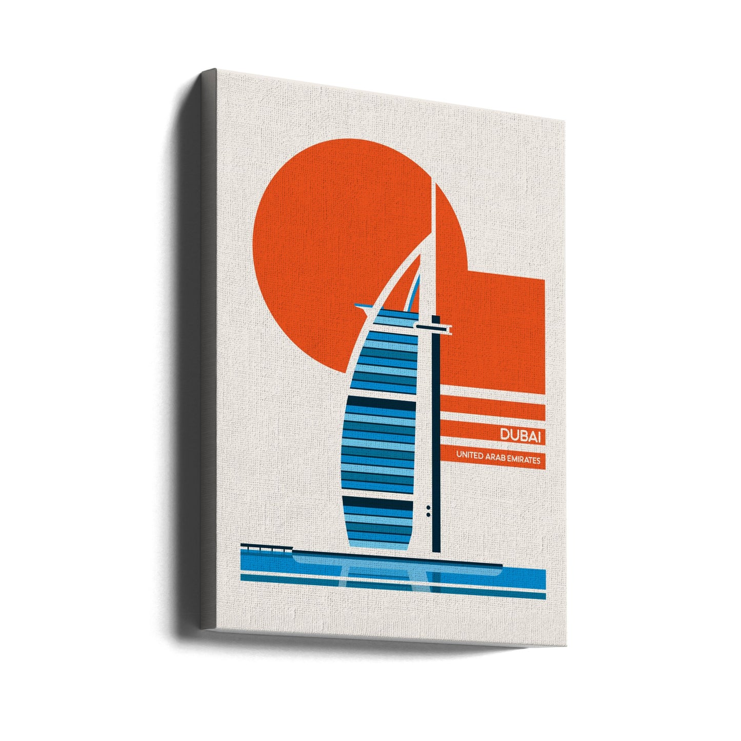 Minimalistisk retro resetavla med Burj Al Arab i Dubai | Canvastavla