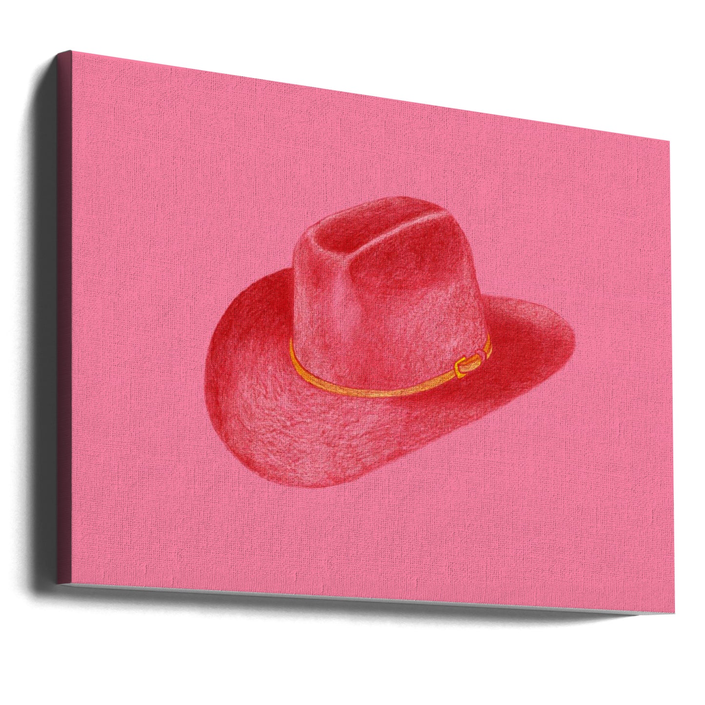 Red Stetson On Pink | Canvas