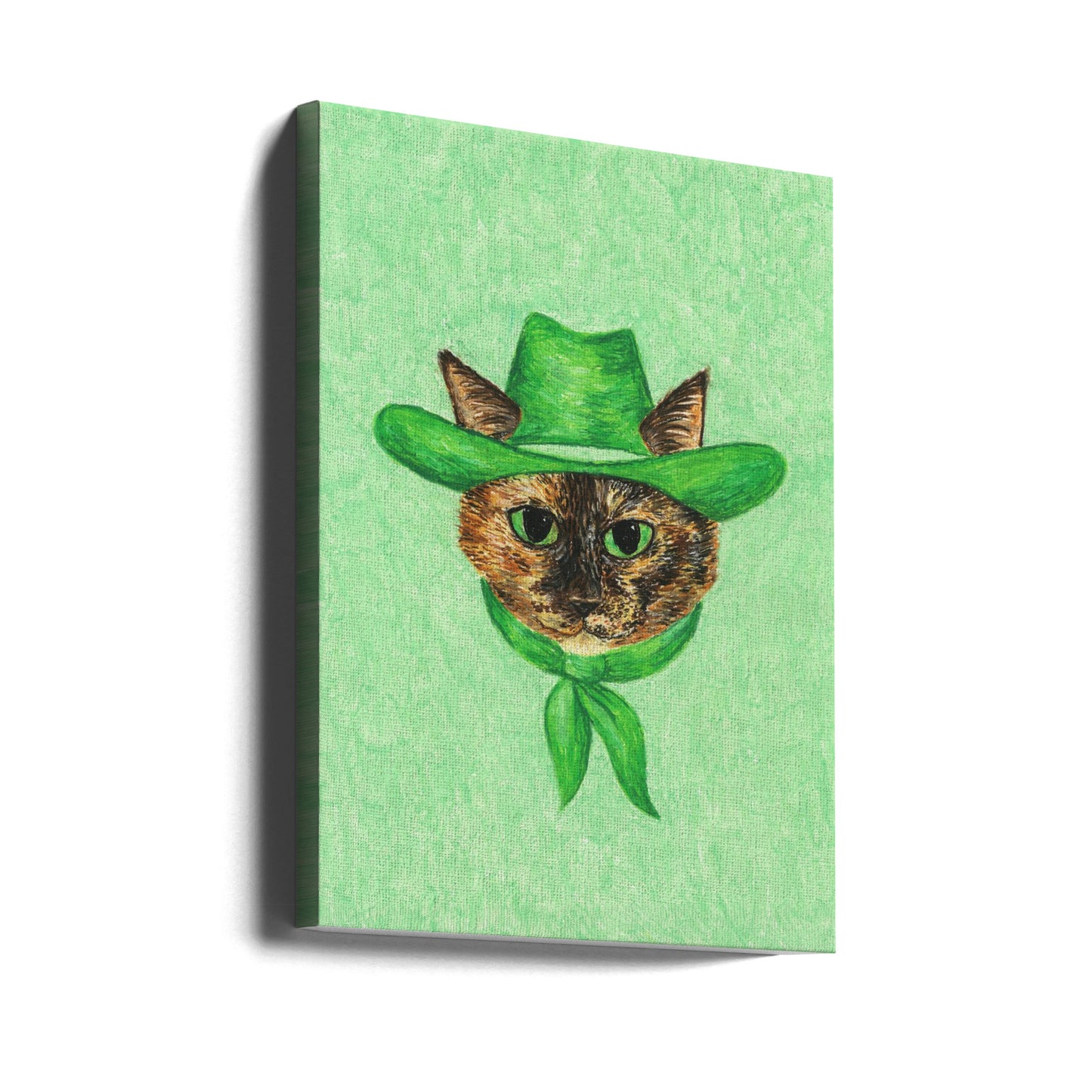 Tilly The Cowgirl Tortie Cat | Canvas