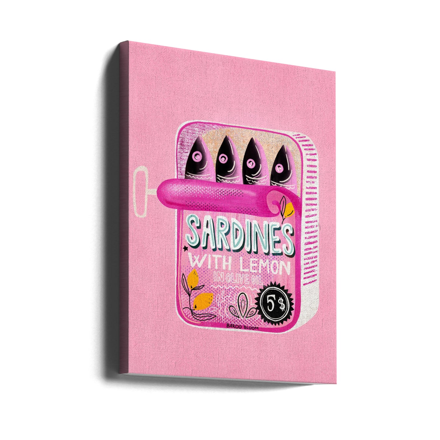 Sardiner i plåtburk rosa | Canvas