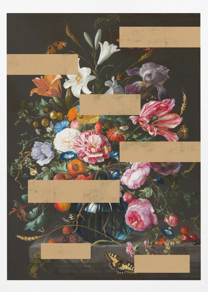 Bukett med vintage oljemålningar, modernt collage | Poster