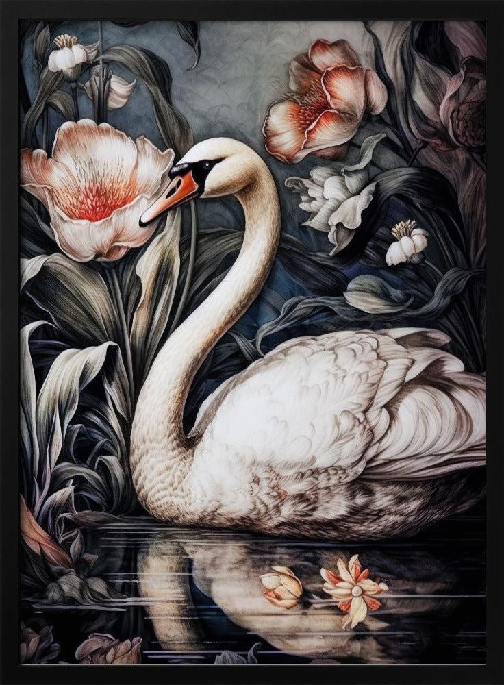 Floral and swan | Poster