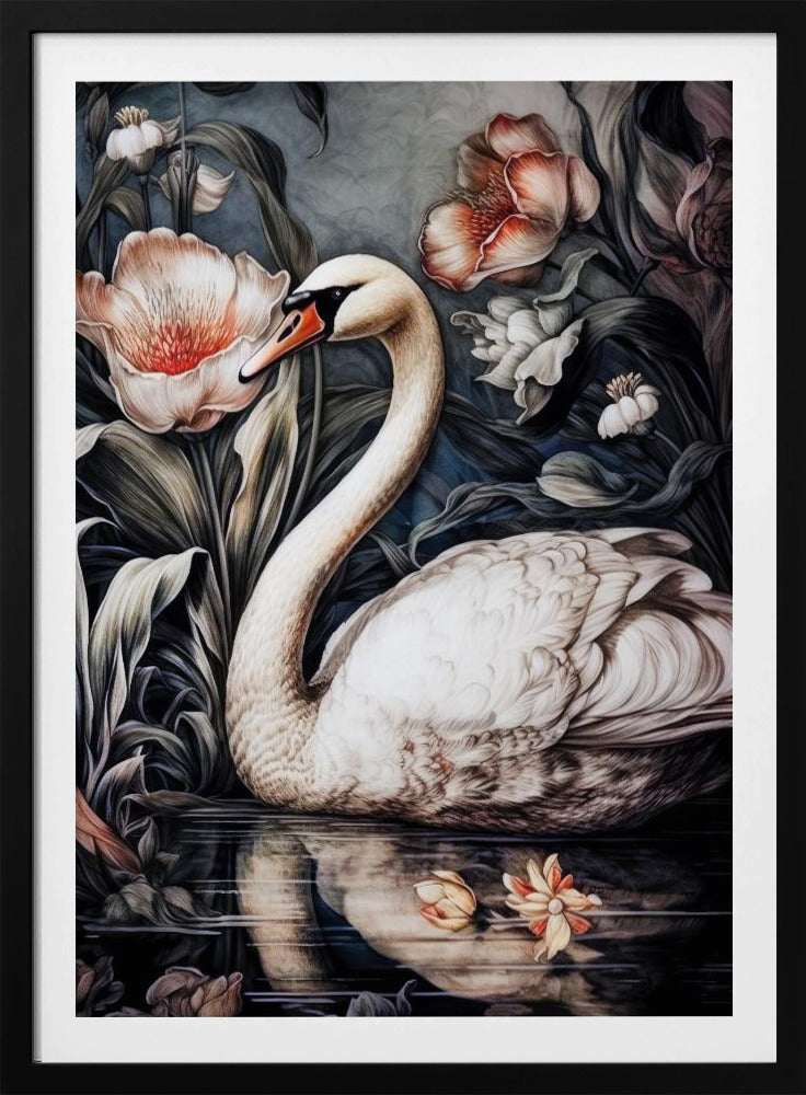 Floral and swan | Poster