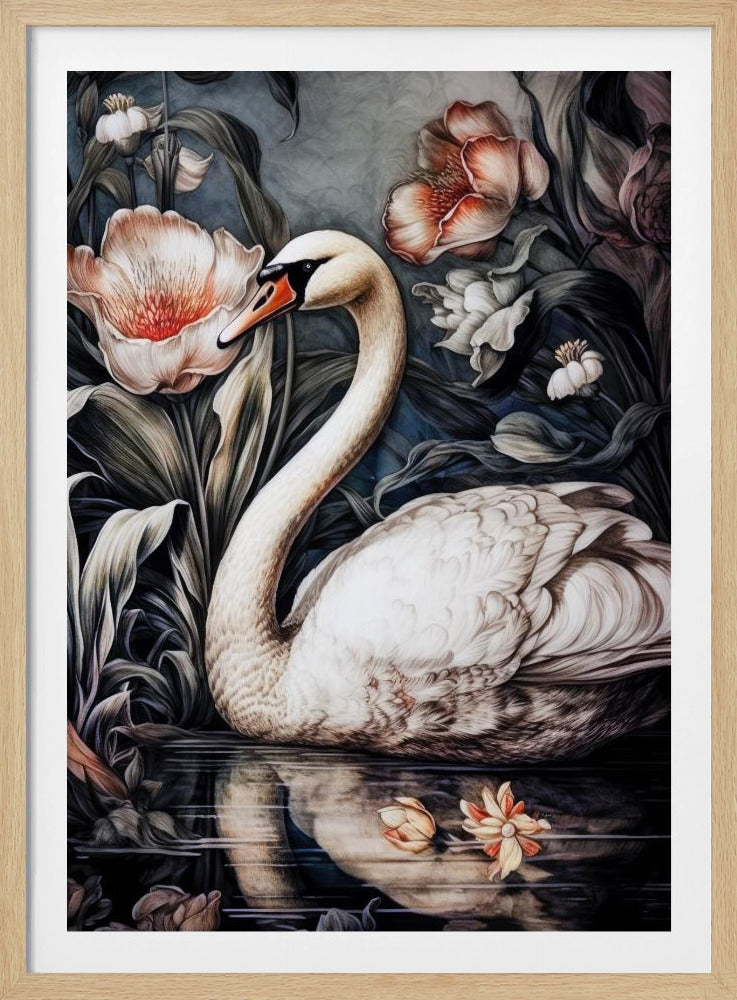 Floral and swan | Poster