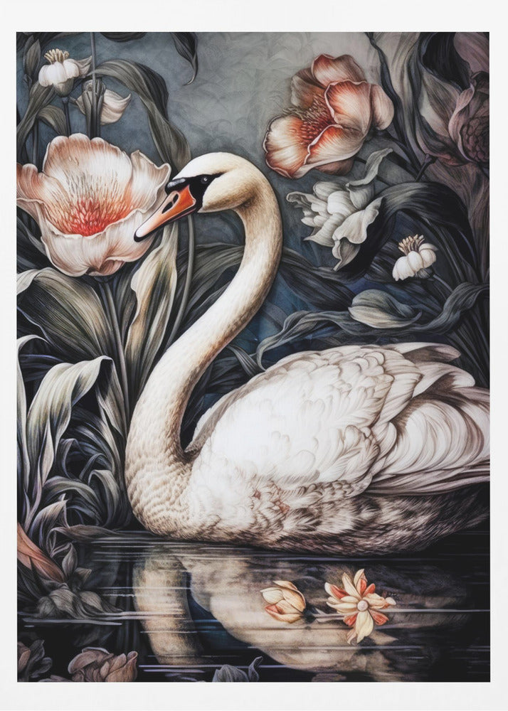 Floral and swan | Poster