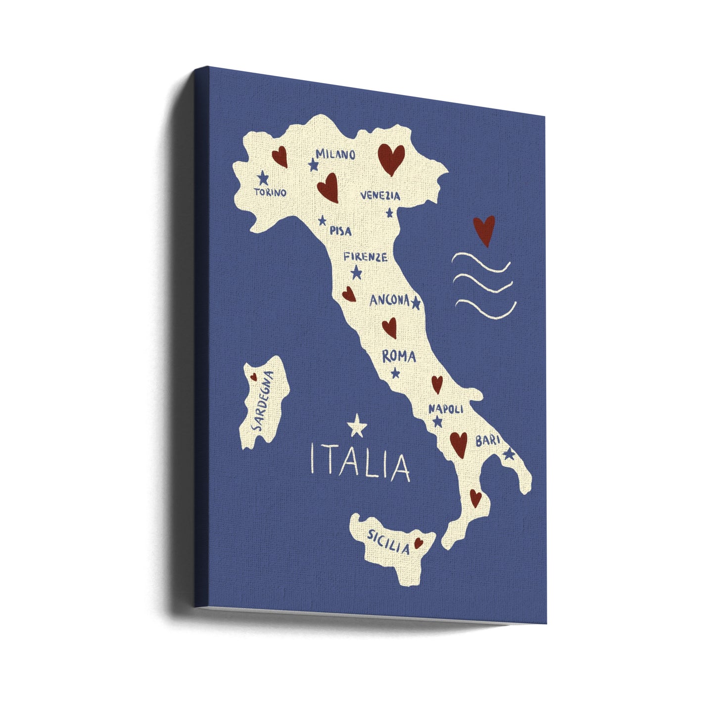 Karta över Italien | Canvas
