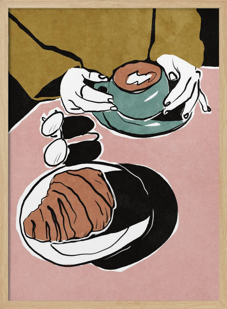 Croissant et café au lait | Affisch