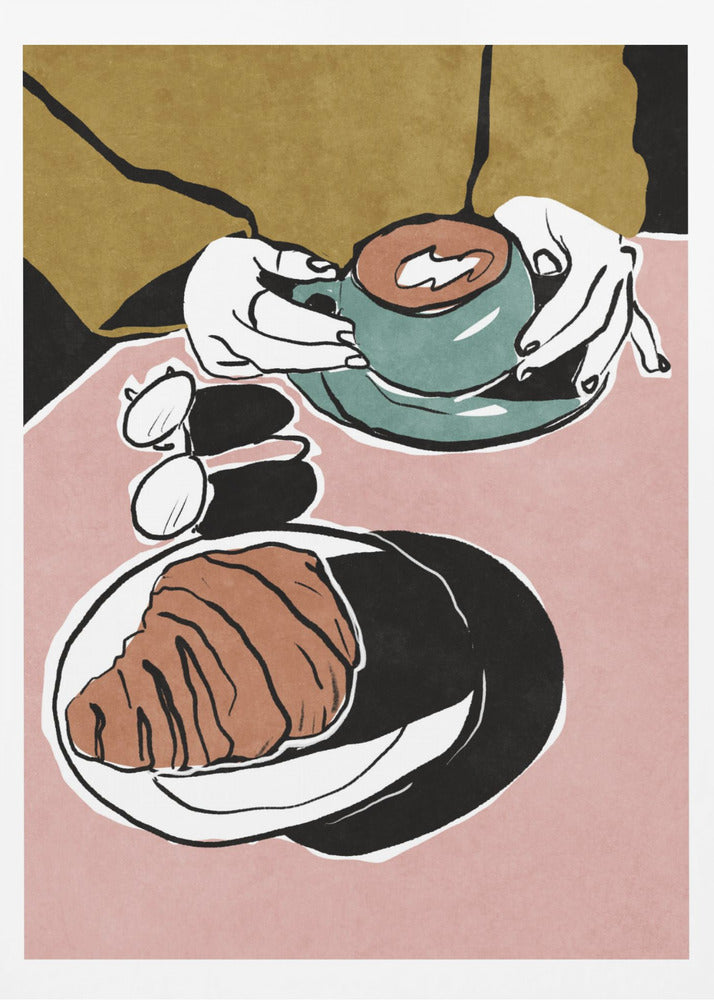 Croissant et café au lait | Affisch