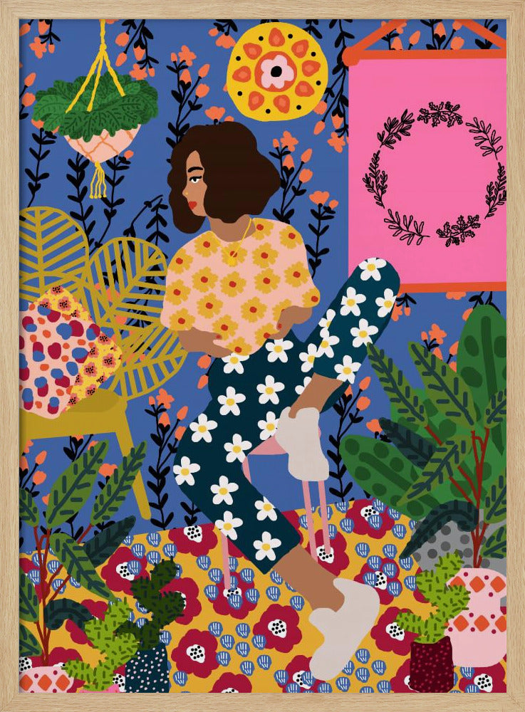 Blommig reträttflicka | Poster