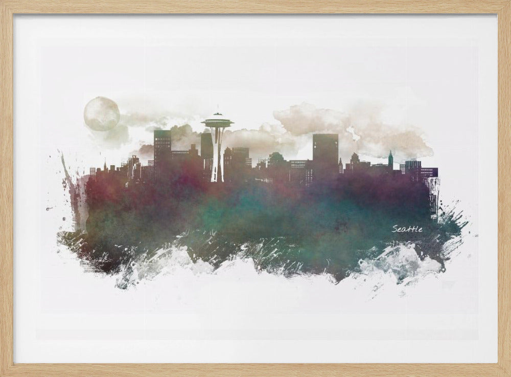 Seattle USA:s stadssilhuettkonst (2) | Posters