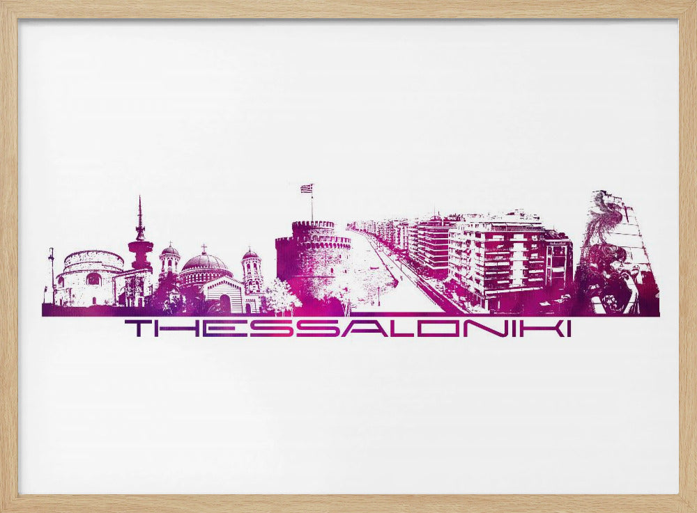 Thessaloniki Greece Skyline City Art (3) | Poster
