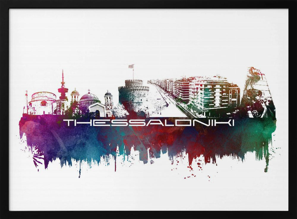 Thessaloniki Greece Skyline City Art (4) | Poster