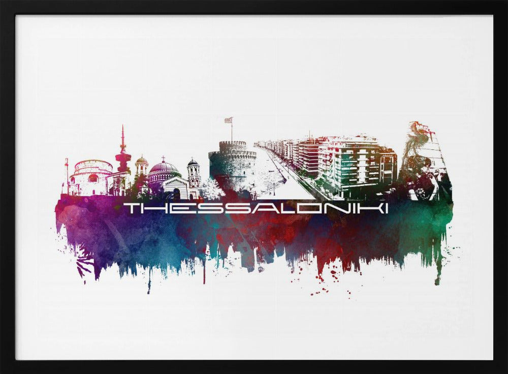 Thessaloniki Greece Skyline City Art (4) | Poster