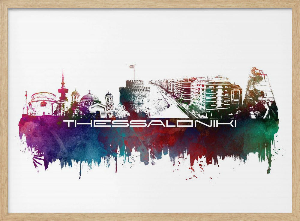 Thessaloniki Greece Skyline City Art (4) | Poster
