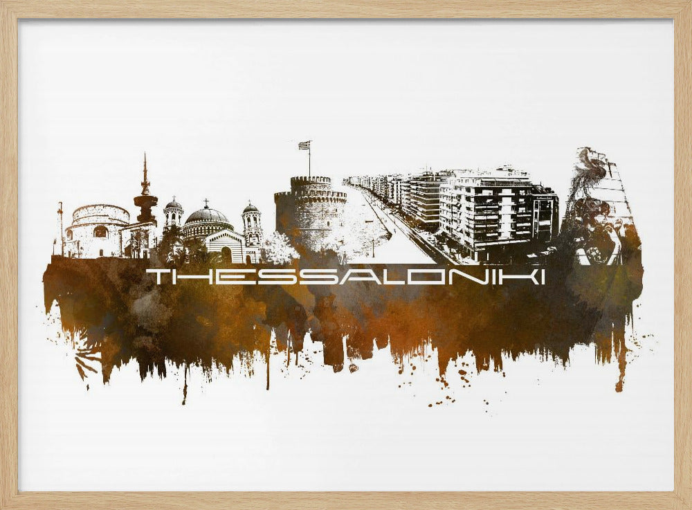 Thessaloniki Greece Skyline City Art (5) | Poster