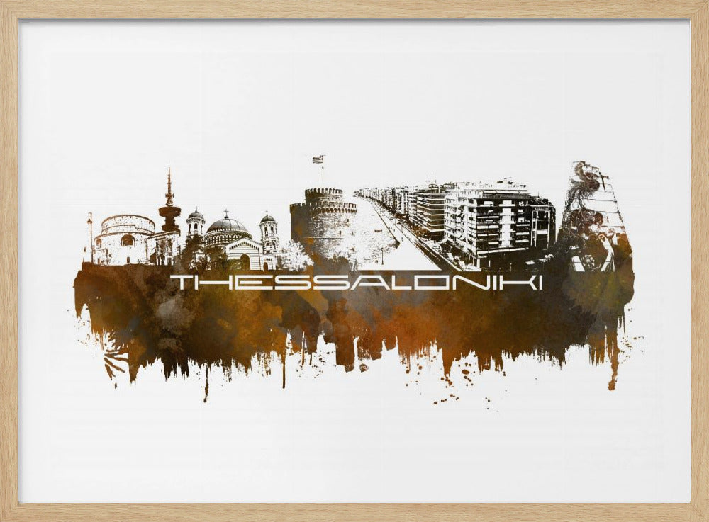 Thessaloniki Greece Skyline City Art (5) | Poster