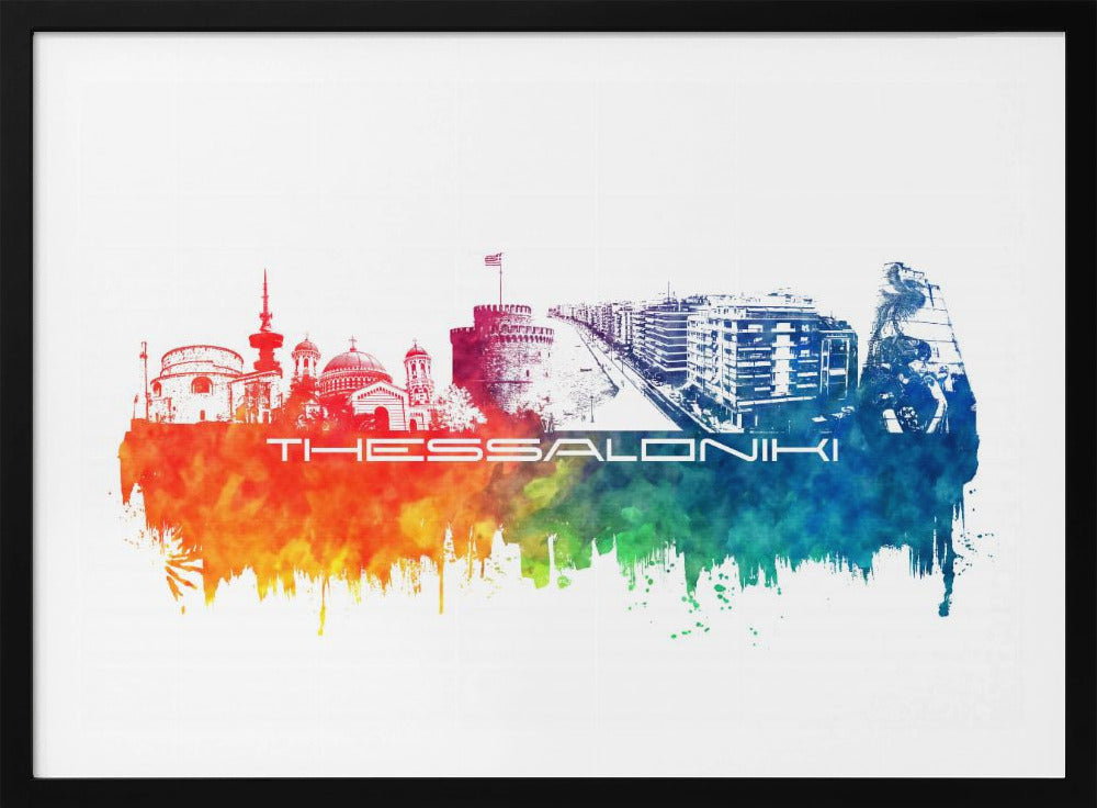 Thessaloniki Greece Skyline City Art (6) | Poster