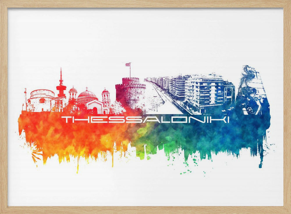 Thessaloniki Greece Skyline City Art (6) | Poster
