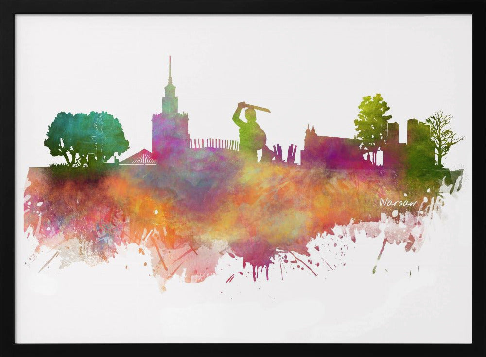 Warsaw Poland Skyline City Art (2) | Poster