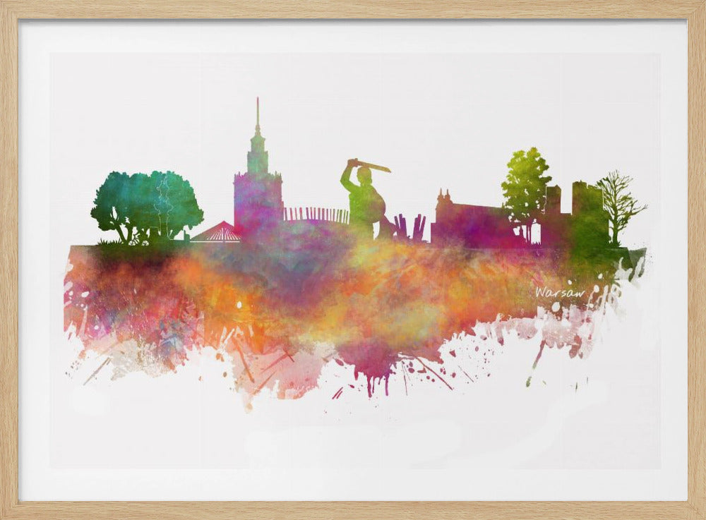 Warsaw Poland Skyline City Art (2) | Poster