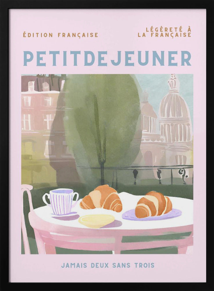 Petit Dejeuner, Croissanter, Paris, Pastell | Affisch