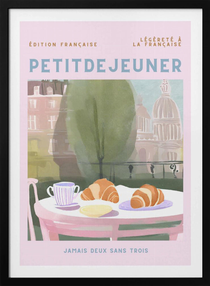 Petit Dejeuner, Croissanter, Paris, Pastell | Affisch