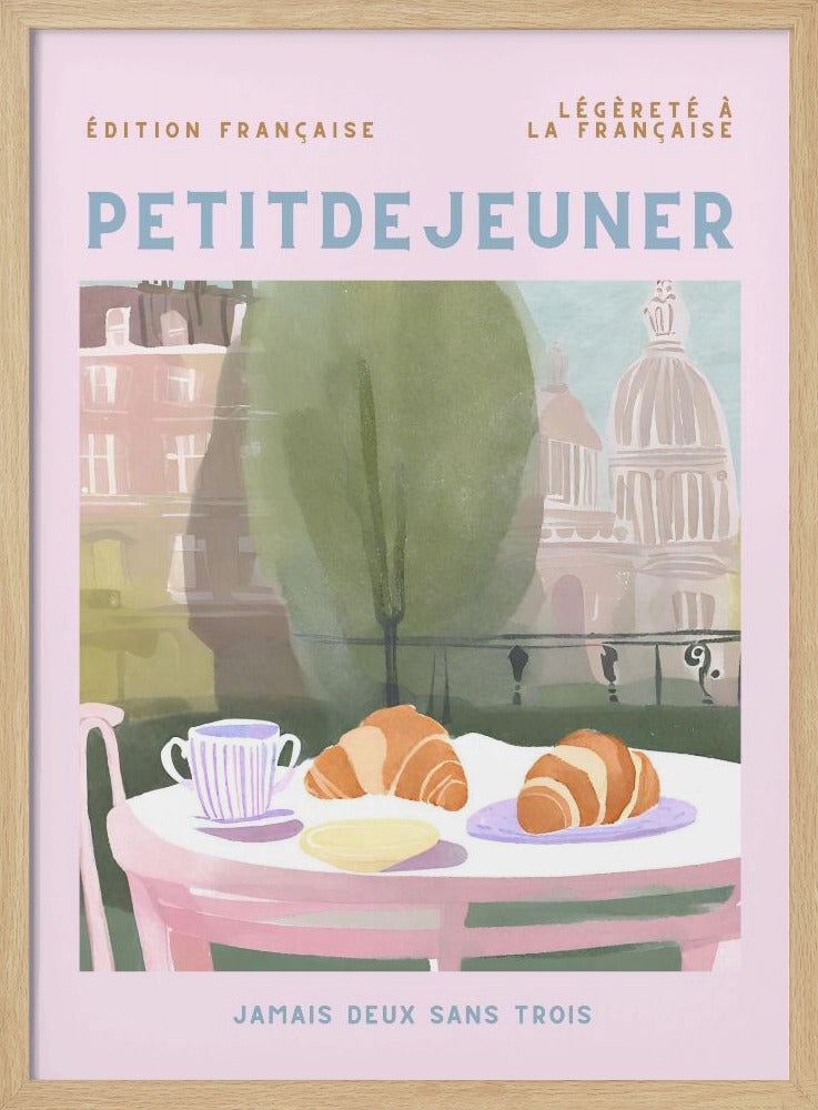 Petit Dejeuner, Croissanter, Paris, Pastell | Affisch