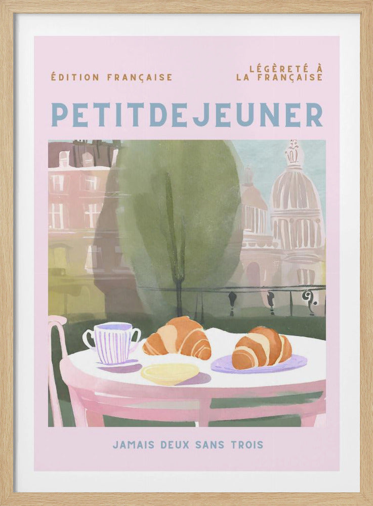 Petit Dejeuner, Croissanter, Paris, Pastell | Affisch