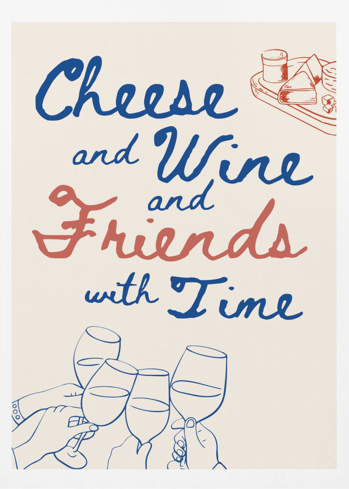 Ost och vin..., Text + Illustration | Poster